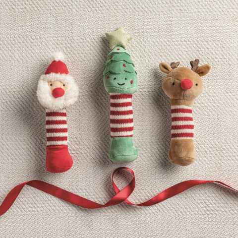 Plush Christmas Rattle - Santa