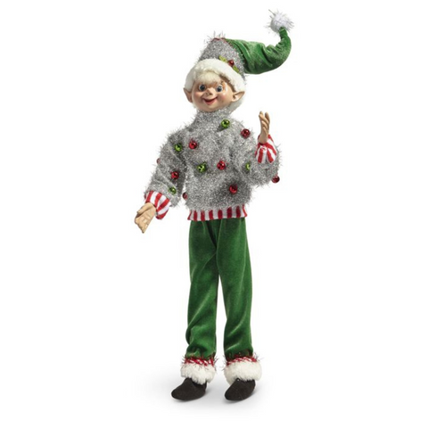Posable Christmas Party Elf - Tinsel