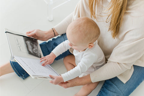 Pregnancy Journal, White, Black, + Gold