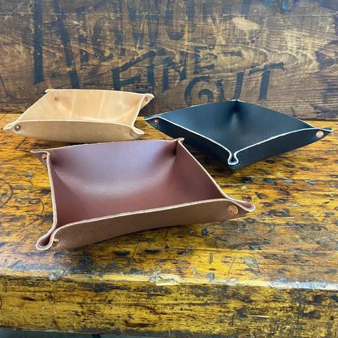 Leather Valet Tray, Dark Brown - Manready Mercantile