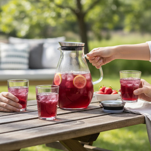 Prezza Glass Pitcher with Stainless Steel Lid, 2.5L
