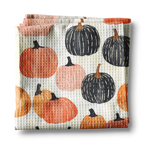 Pumpkins Waffle Weave Kitchen Towel