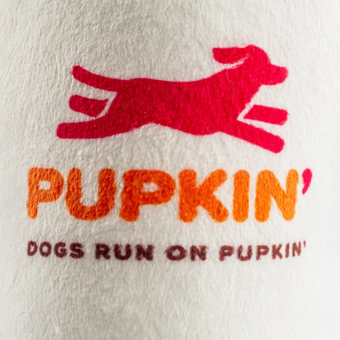 Pupkin' Donuts Hot Coffee Plush Squeaker Dog Toy
