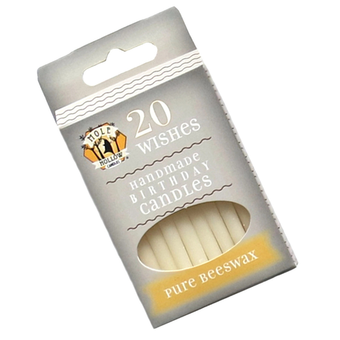 Pure Beeswax Birthday Candles - Ivory