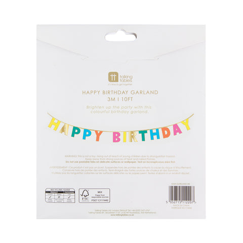 Rainbow Happy Birthday Garland