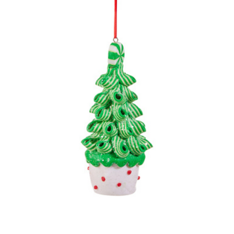Ribbon Candy Tree Ornament - Green/White