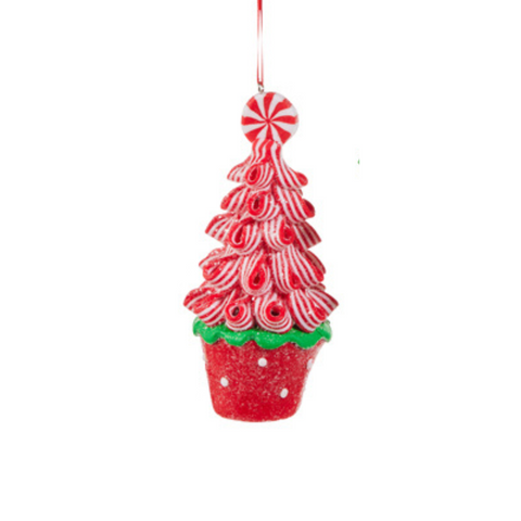 Ribbon Candy Tree Ornament - Red/White