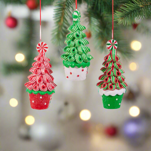 Ribbon Candy Tree Ornament - Red/Green/White