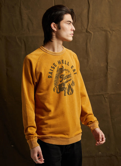 Raise Hell Eat Tacos Crewneck Sweatshirt by Pyknic