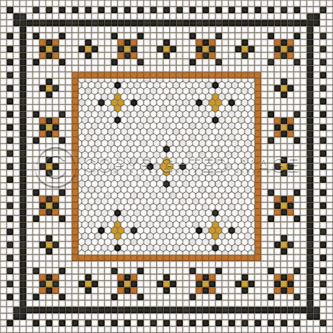 Mosaic G "Rawson Street" Vinyl Floorcloth - Spicher & Co.