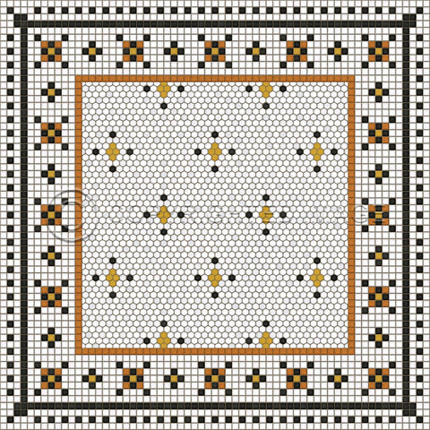 Mosaic G "Rawson Street" Vinyl Floorcloth - Spicher & Co.