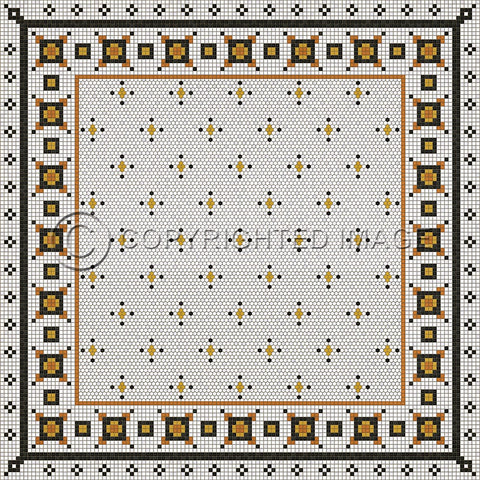 Mosaic G "Rawson Street" Vinyl Floorcloth - Spicher & Co.