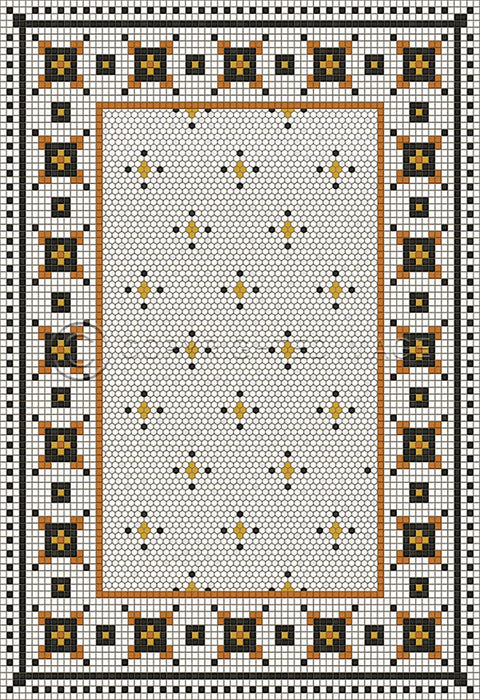 Mosaic G "Rawson Street" Vinyl Floorcloth - Spicher & Co.