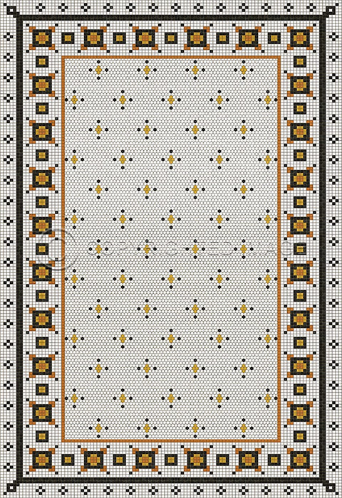 Mosaic G "Rawson Street" Vinyl Floorcloth - Spicher & Co.