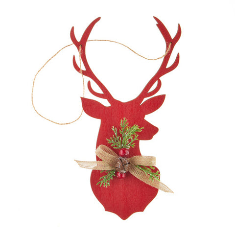 Oversized Red Stag Head Ornament