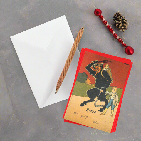 Red Sky Krampus Greeting Card