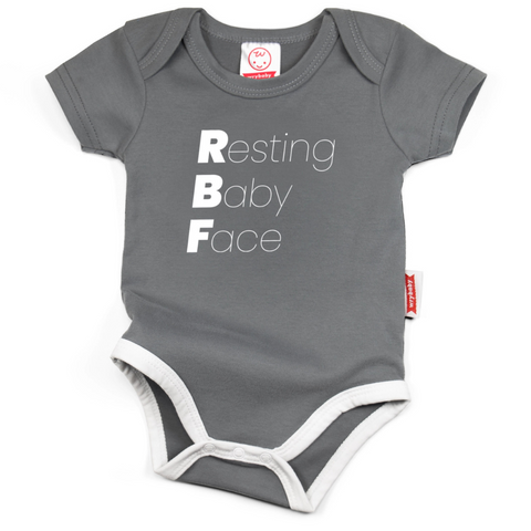 Resting Baby Face Bodysuit - Grey