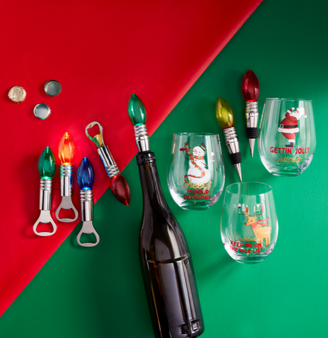 Christmas Bulb Light-Up Bottle Opener - Red