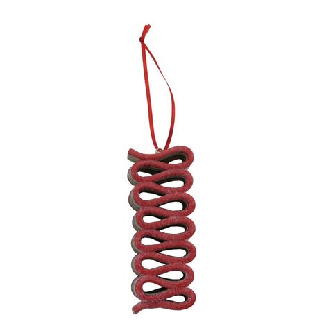 Ribbon Candy Ornament - Red, White, & Green Thin Stripe
