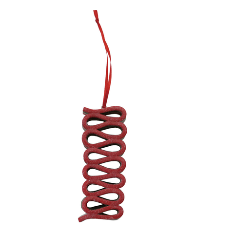 Ribbon Candy Ornament - Red, Green, & White Wide Stripe