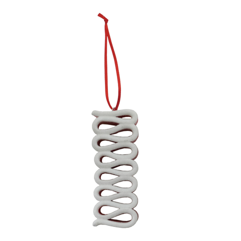 Ribbon Candy Ornament - Red & White Stripe