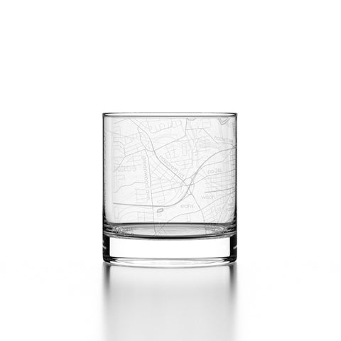 Easton Map Etched Rocks Glass
