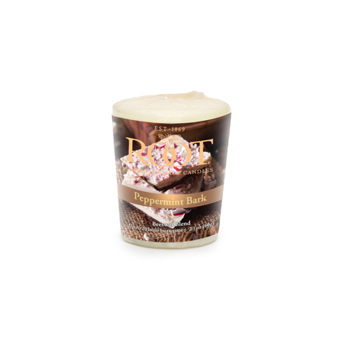 Root 20 Hour Beeswax Blend Votive - Peppermint Bark - Root Candles