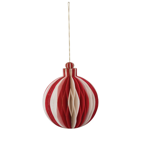 Round Paper Folding Honeycomb Ornament w/ Gold Glitter Edge