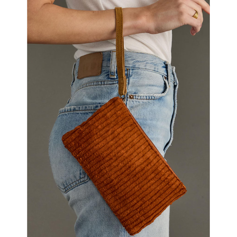 Corduroy Wristlet, Rust