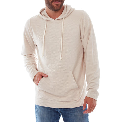 Rylan Textured Tonal Stretch Hoodie - Cream