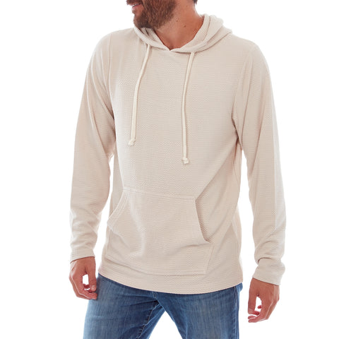 Rylan Textured Tonal Stretch Hoodie - Cream