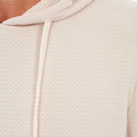 Rylan Textured Tonal Stretch Hoodie - Cream