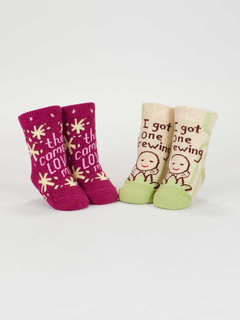 The Camera Loves Me/ I Got One Brewing Baby Socks