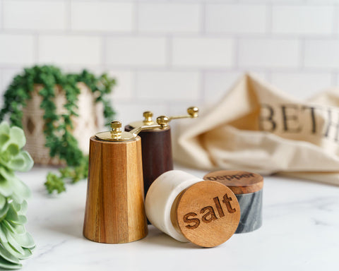 Marble Salt + Pepper Cellar Set