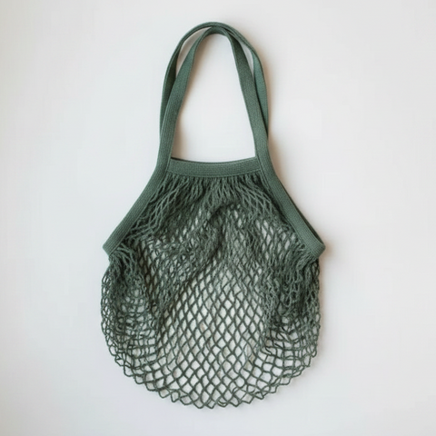 Saint-Malo Mesh Market Tote - Green Long Handle