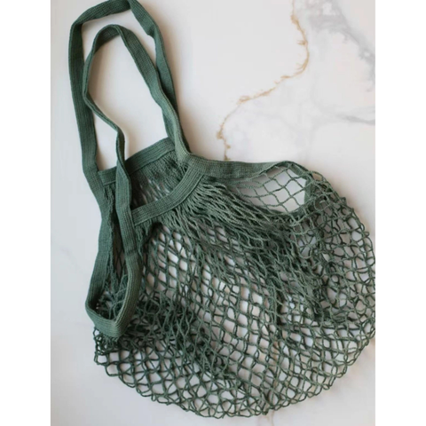 Saint-Malo Mesh Market Tote - Green Long Handle