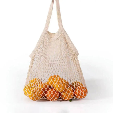 Saint-Malo Mesh Market Tote - White Long Handle