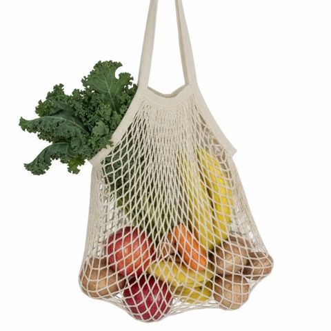 Saint-Malo Mesh Market Tote - White Short Handle