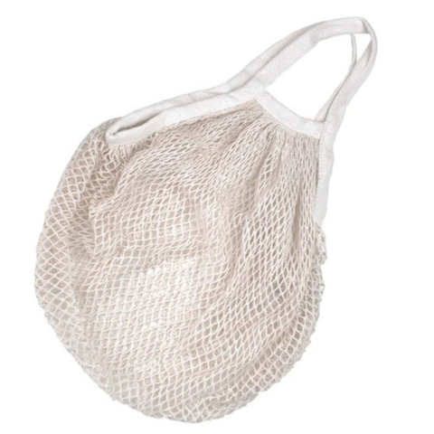 Saint-Malo Mesh Market Tote - White Short Handle