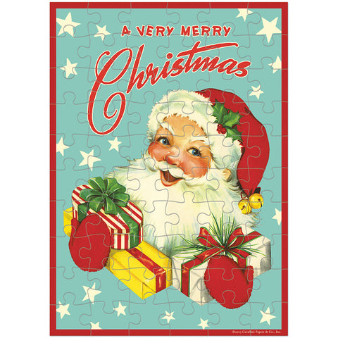 Santa With Gifts Puzzle Greeting Card - Cavallini