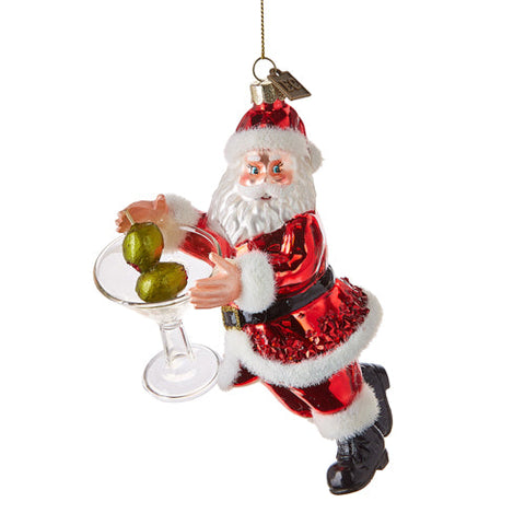 "Just One Drink" Santa Martini Ornament