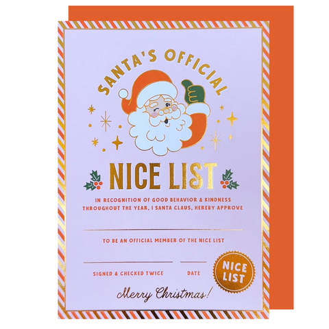 Santa's Nice List Holiday Certificate - The Social Type