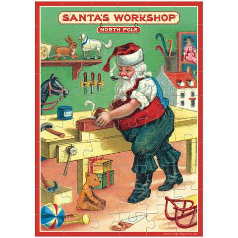 Santa's Workshop Puzzle Greeting Card - Cavallini