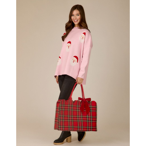 Scallop Tote - Red Tartan
