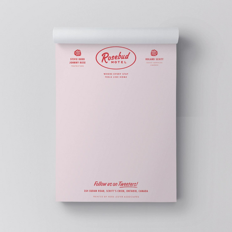 Fictional Hotel Notepad Set - Rosebud Motel