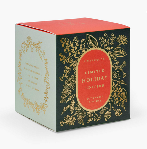 Holiday Edition 9.5 oz Glass Candle - Rifle Paper Co