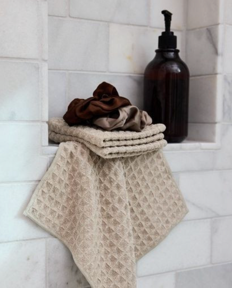 Geometry Waffle Wash Cloth Set - Stone