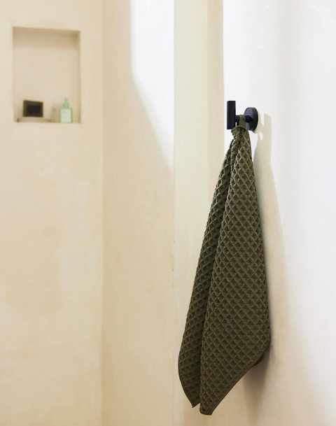 Geometry Waffle Bath Towel - Forest