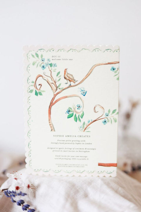 Welcome Little One - Scalloped Edge Card, 165mm x 120mm