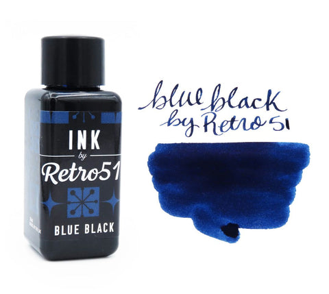 Retro51 Blue Black Fountain Pen Ink 30ml, 3"x1"x1", Blue Black